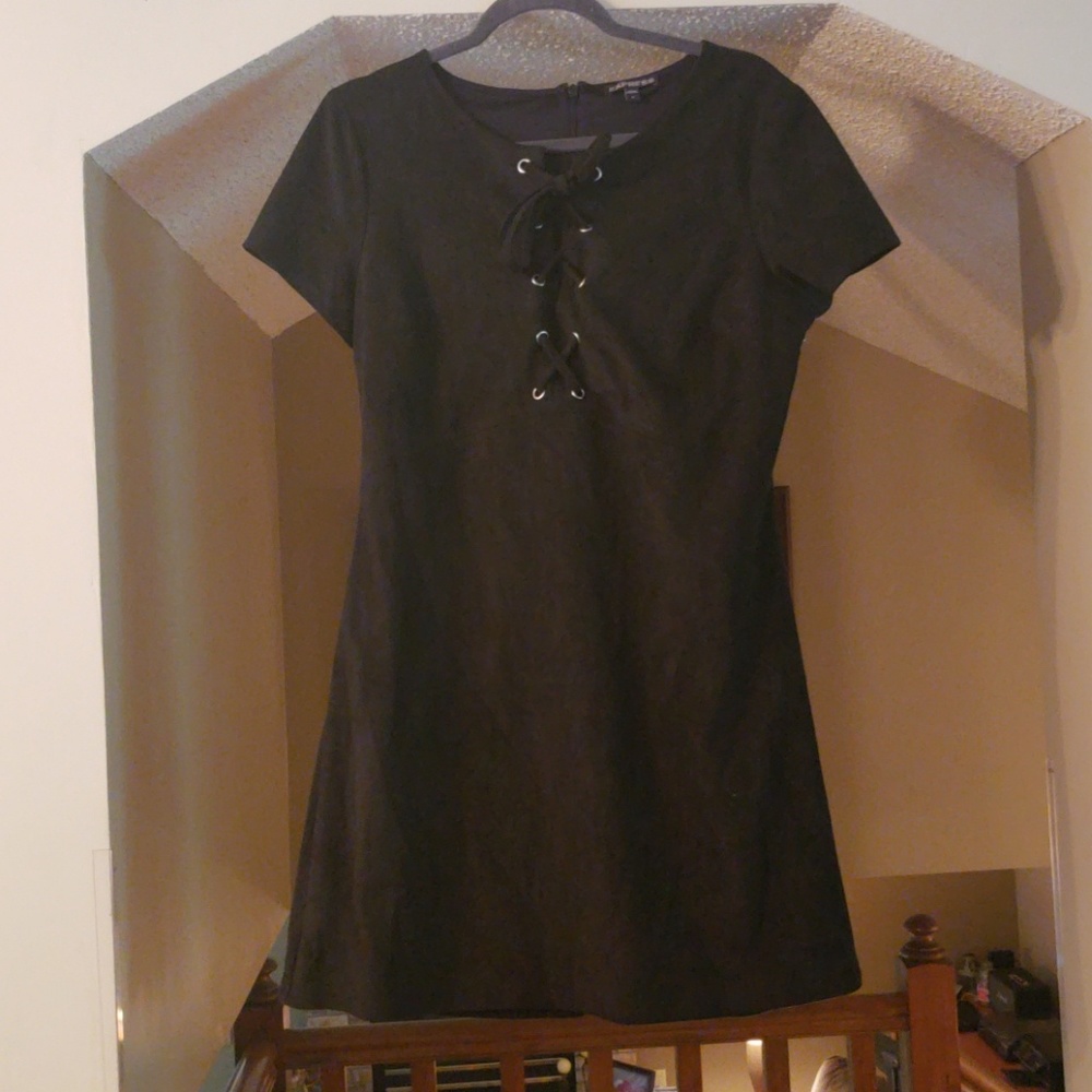 Worn once. Express Faux Suede Lace-up mini dress